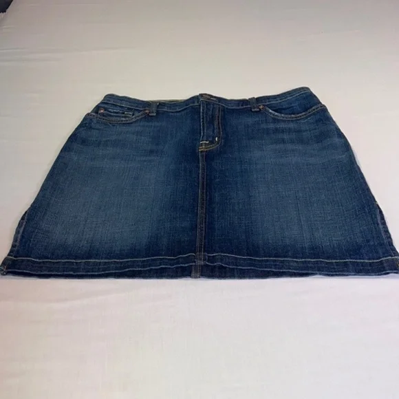 David Kahn Skirts | David Kahn Cindy Denim Embroidered Pocket Skirt Blue… - Picture 1 of 6